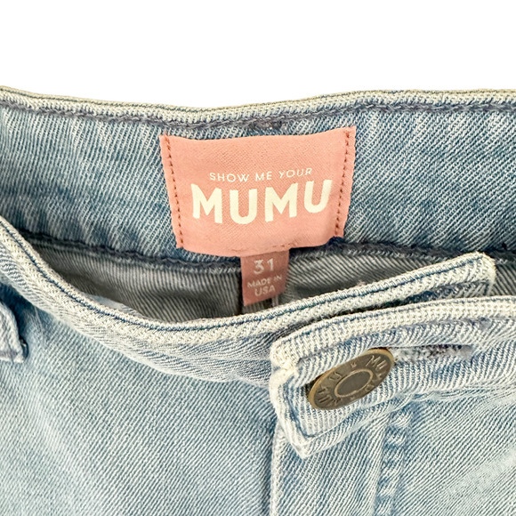 Show Me Your MuMu Midtown Straight Leg 90s Highrise Blue Jeans Womens Size 31 - Picture 7 of 13